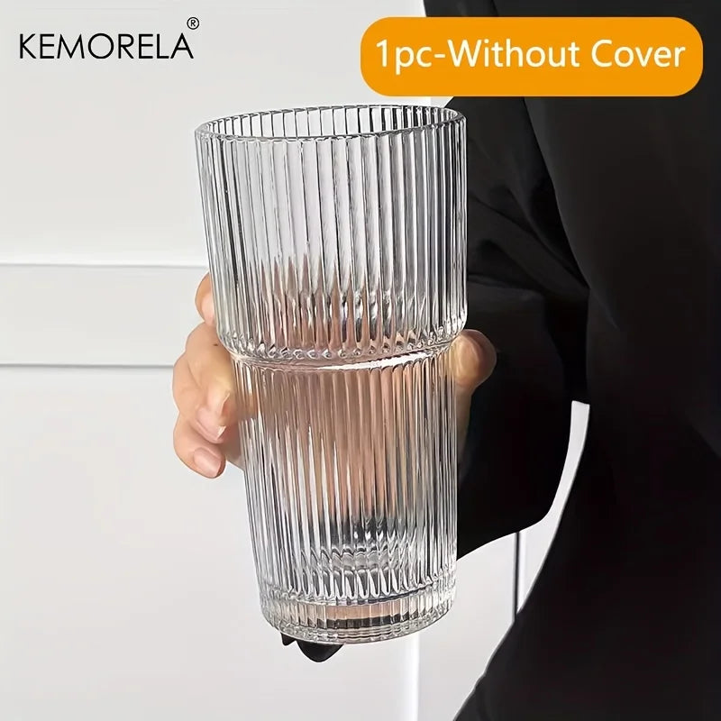 Copo de Café de Vidro TYESO 600ML com Tampa - Transparente
