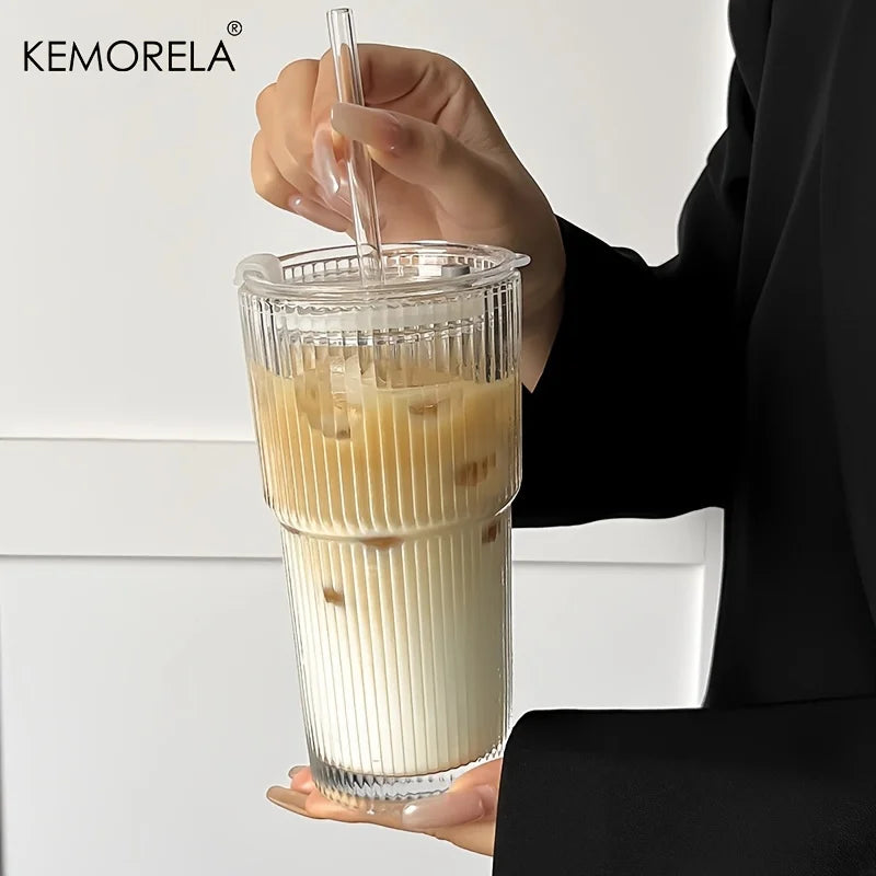 Copo de Café de Vidro TYESO 600ML com Tampa - Transparente