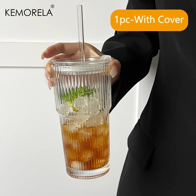Copo de Café de Vidro TYESO 600ML com Tampa - Transparente