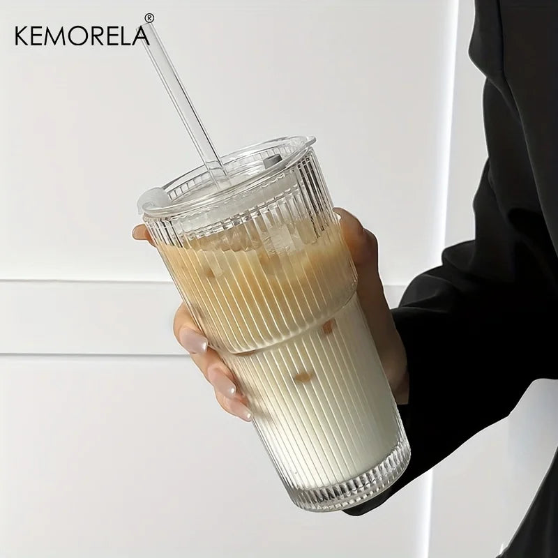Copo de Café de Vidro TYESO 600ML com Tampa - Transparente