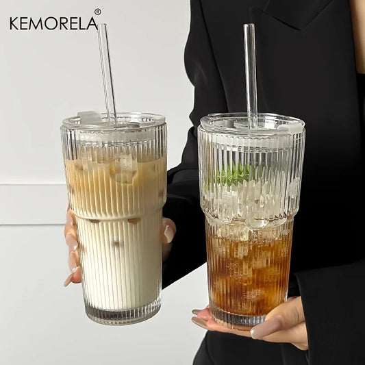 Copo de Café de Vidro TYESO 600ML com Tampa - Transparente