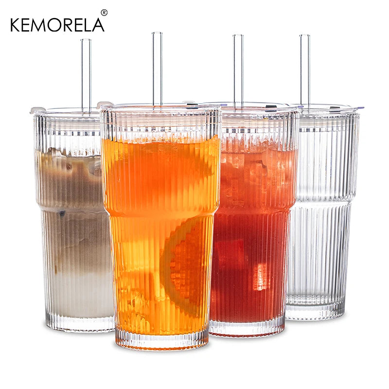 Copo de Café de Vidro TYESO 600ML com Tampa - Transparente