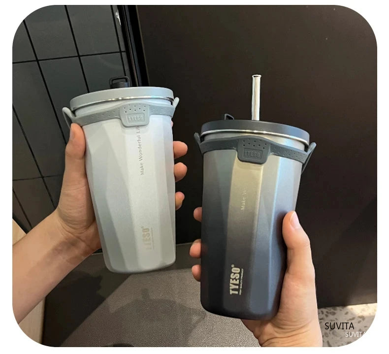 Tyeso 600ml Thermos Water Bottle Stainless Steel Coffee