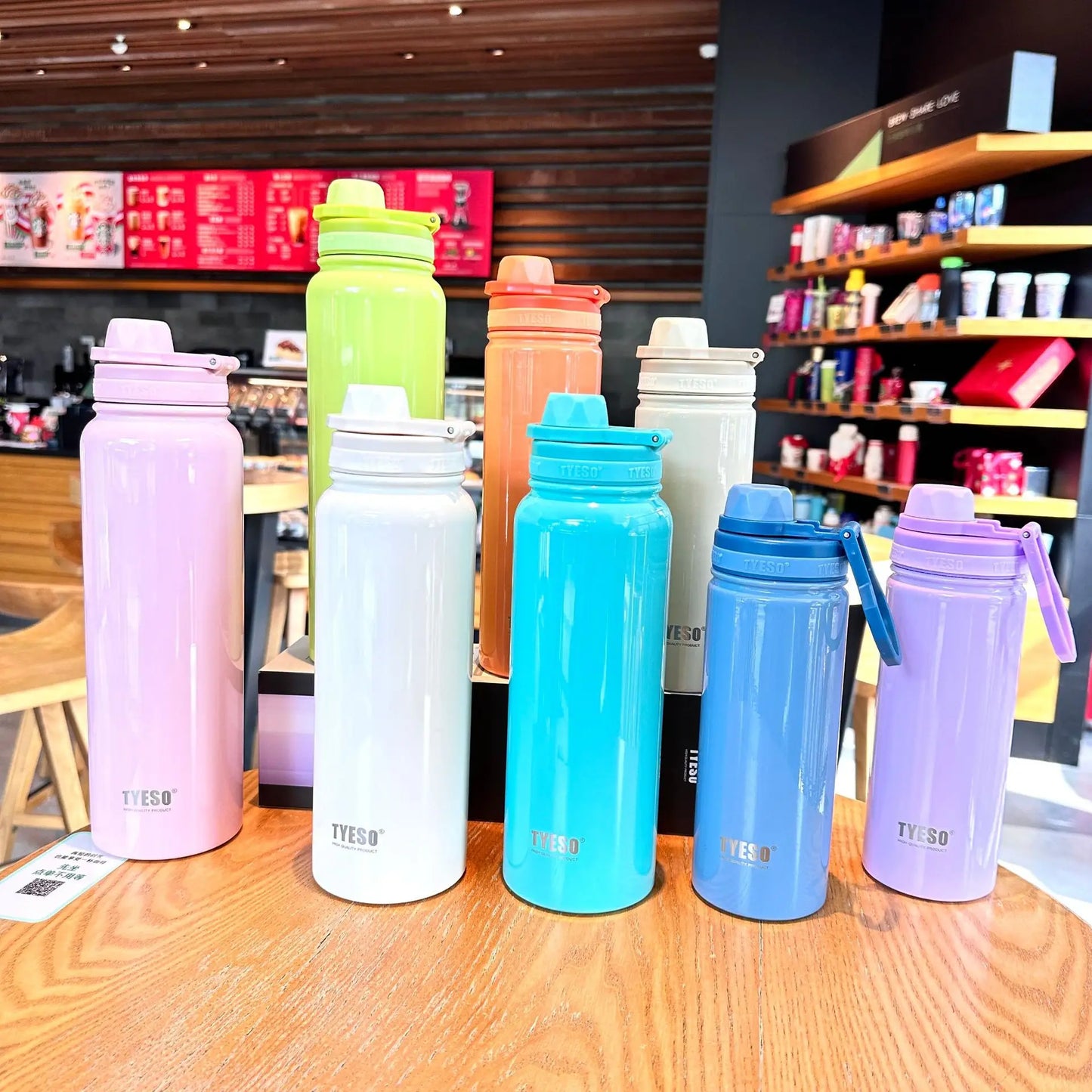 Tyeso Thermos Bottle Car Insulated Flask Water Tumbler for Outdoor Sports