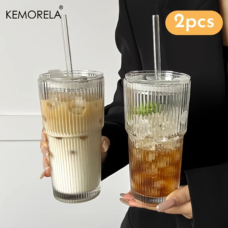 Copo de Café de Vidro TYESO 600ML com Tampa - Transparente