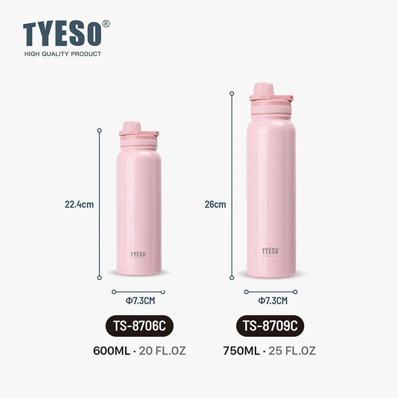 Tyeso Thermos Bottle Car Insulated Flask Water Tumbler for Outdoor Sports