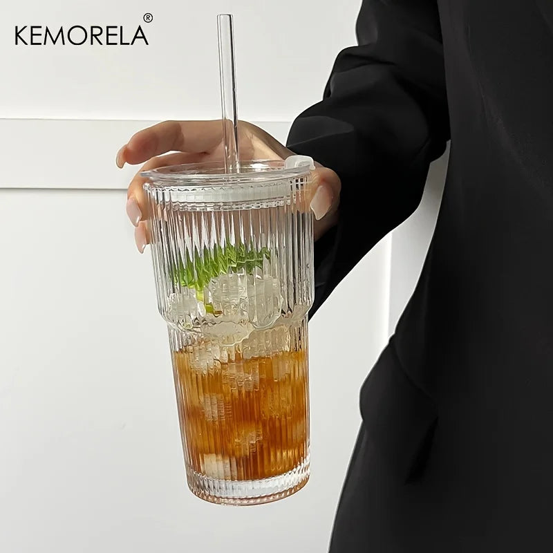 Copo de Café de Vidro TYESO 600ML com Tampa - Transparente