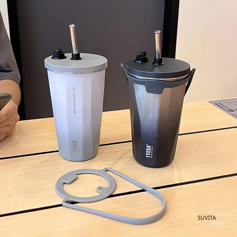Tyeso 600ml Thermos Water Bottle Stainless Steel Coffee