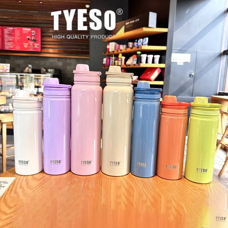 Tyeso Thermos Bottle Car Insulated Flask Water Tumbler for Outdoor Sports